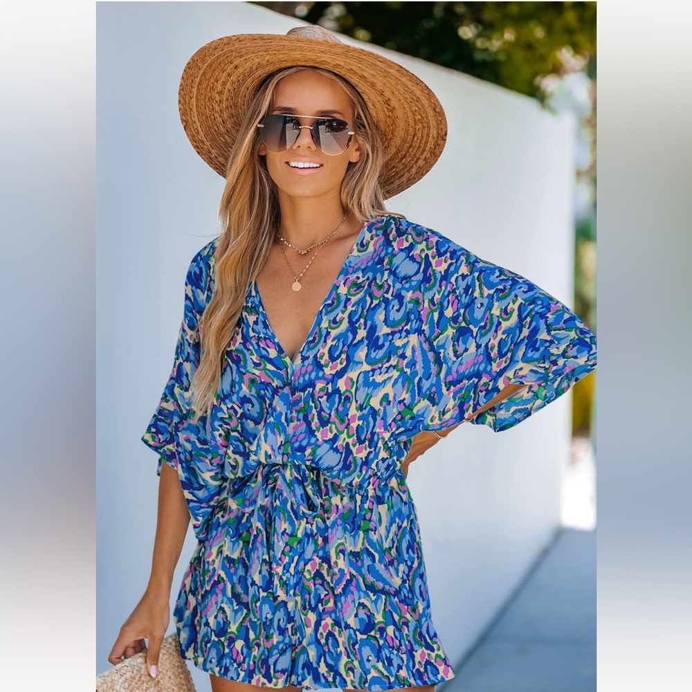 Vibrant Blue Patterned Dress